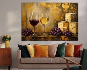 Goldenes Stillleben mit Weintrauben von Imperial Art House