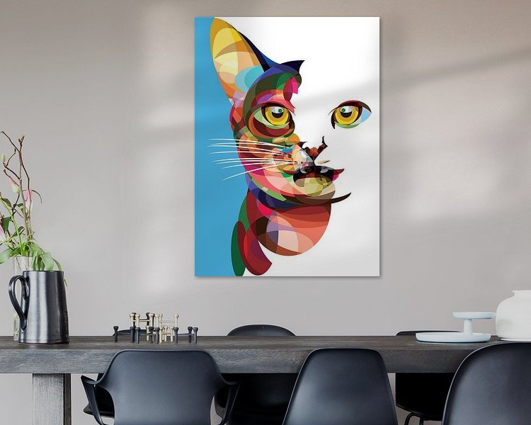 Voorbeeld van het werk in een kamer