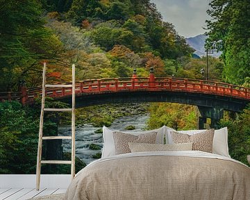 The Shinkyo Bridge: Red Icon over the Daiya-gawa by Teun Ruijters