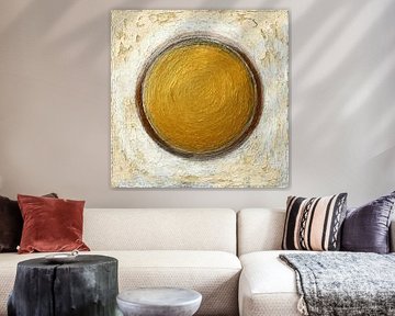 gouden cirkel met bruine ring