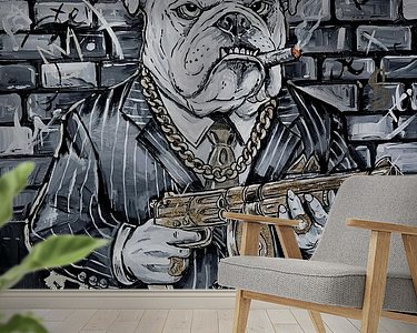 Voorbeeld van het werk in een kamer