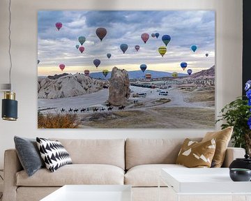 Veel ballonnen boven Cappadocië van Tilo Grellmann