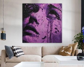 Woman in tears purple abstract by TheXclusive Art