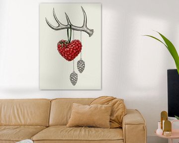 Een hart aan een gewei van Christiane Calmbacher