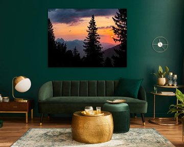 Coucher de soleil dans les Alpes du Lechtal