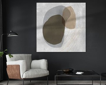 Art abstrait scandinave dans des couleurs neutres sur Art minimaliste abstrait