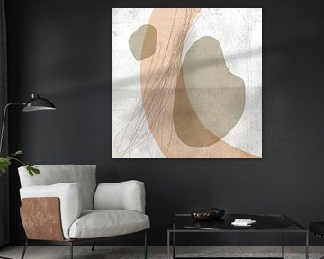 Formes organiques abstraites dans des couleurs neutres et pastel sur Art minimaliste abstrait