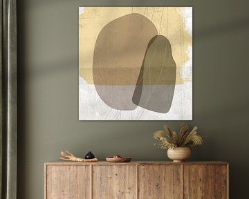 Formes organiques abstraites en pastels doux sur Art minimaliste abstrait