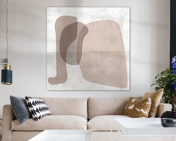 Art abstrait scandinave en taupe et blanc sur Art minimaliste abstrait