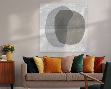 Abstrait minimaliste scandinave en gris et blanc chauds sur Art minimaliste abstrait