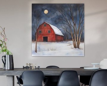 Old red barn by Jutta Maria Pusl