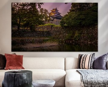 Matsue-jo bij Nachtval: Licht en Schaduw aan de Slotgracht