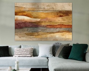 Abstract Painting - Gold Beige Elegant Organic