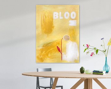 Whisper - Gelbe abstrakte Blume im minimalistischen Stil von Theda Wiebrands