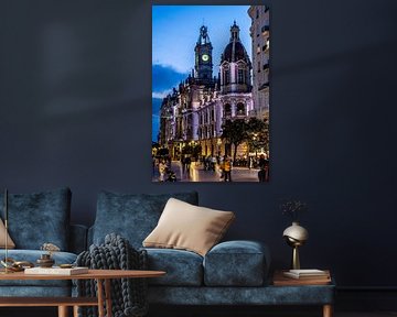 Rathaus Valencia blaue Stunde von Dieter Walther