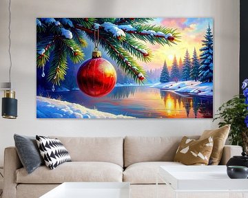 Kerstmis - een zwevend avondmoment tussen winterse stilte, de gloed van lichtjes en de stille belofte van een feestelijke, hoopvolle tijd