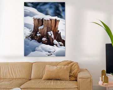 Boomstronk in winterslaap van drdigitaldesign