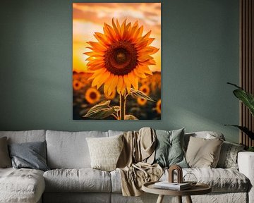Sunflower in the golden evening light