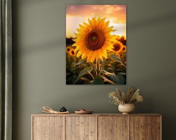 Sunflower in the golden evening light