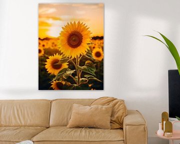 Sunflower in the golden evening light