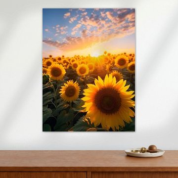 Sonnenblume im goldenen Abendlicht