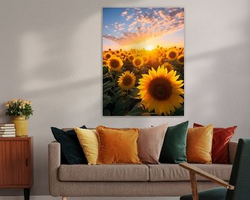 Sunflower in the golden evening light