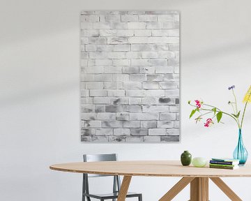 Mur de briques blanches à la structure fine