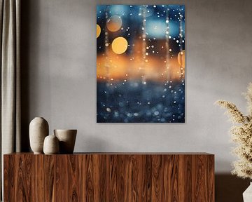 Lumières d'hiver dans un bokeh doux