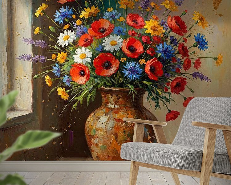 Voorbeeld van het werk in een kamer