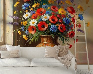 Voorbeeld van het werk in een kamer