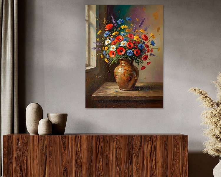 Voorbeeld van het werk in een kamer