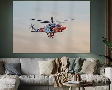 Rescue helicopter at sunset (1/2)