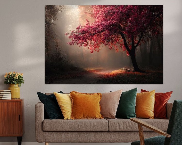 Voorbeeld van het werk in een kamer