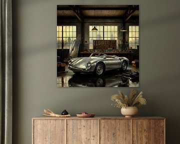 Porsche 550 Spyder classique en atelier sur Jan Keteleer