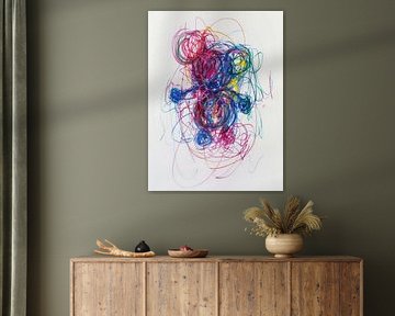 Abstrakte Maus - Lebendiges Kinderkunstwerk von Peter Pen Zeichnungen und Gemälde