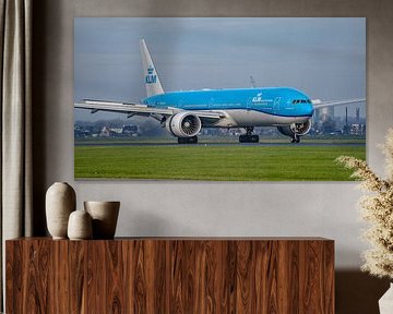 KLM Boeing 777-300 passagiersvliegtuig.