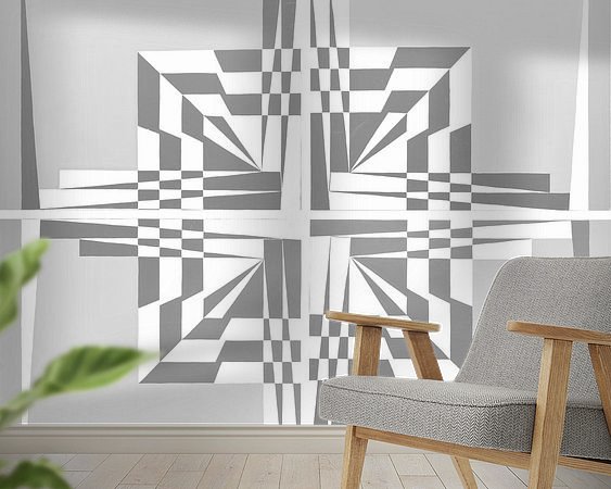 Voorbeeld van het werk in een kamer