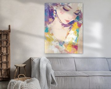 Woman Earrings | Woman With Colourful Background