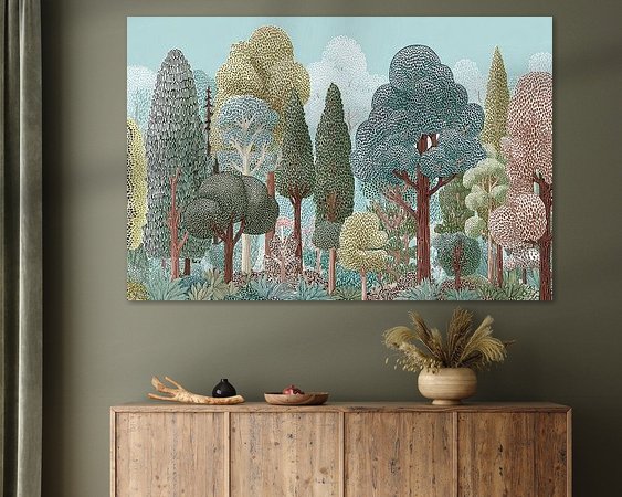 Voorbeeld van het werk in een kamer