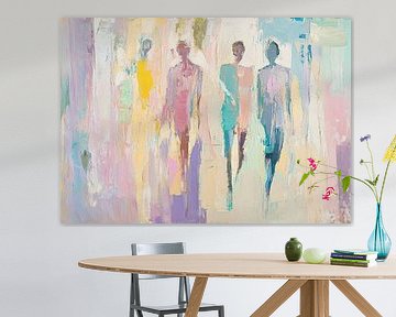 Abstract people | Figures moving in colour and light