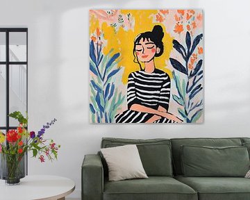 Woman Flowers | Woman Black and White