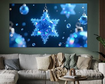 Diepblauwe vloed van glitter