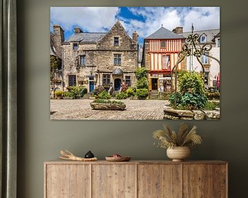 Historische Häuser im Dorf Rochefort-en-Terre, Bretagne von Christian Müringer