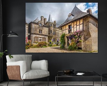 Historische Häuser im Dorf Rochefort-en-Terre, Bretagne von Christian Müringer