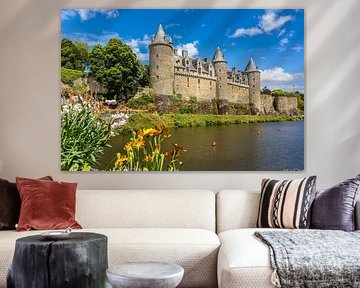 View over the River Oust to the Château de Josselin, Brittany
