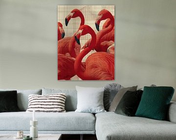 Red flamingos