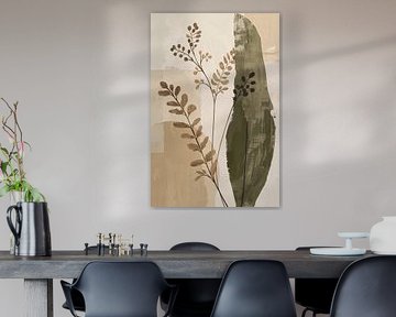 Botanische silhouetten in zachte natuurlijke kleuren