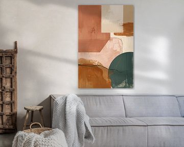 Abstracte vormen in warme natuurlijke kleuren