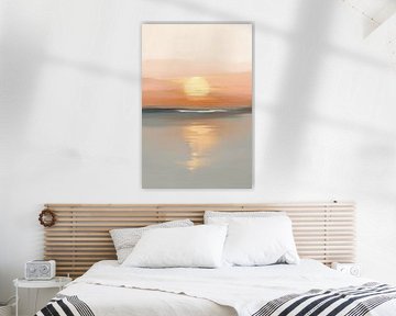 Sanfter Sonnenuntergang am ruhigen Horizont