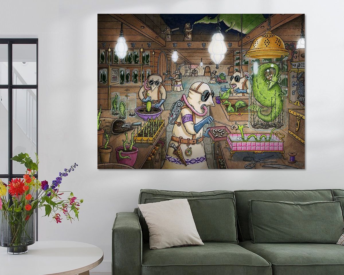 Voorbeeld van het werk in een kamer